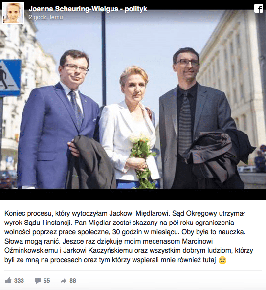 Obraził posłankę. Ograniczono mu wolność na pół roku