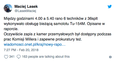 Brak słów. Oto cały "sekret" nocnej rozmowy przed wylotem Tu-154