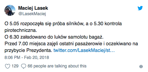 Brak słów. Oto cały "sekret" nocnej rozmowy przed wylotem Tu-154