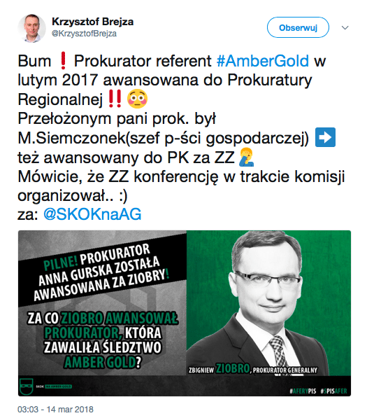 Prokurator pracująca przy sprawie Amber Gold awansowana
