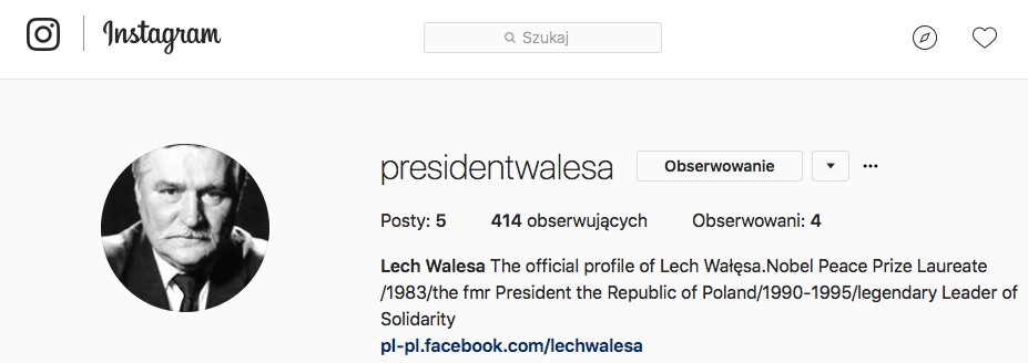 Lech Wałęsa Instagram