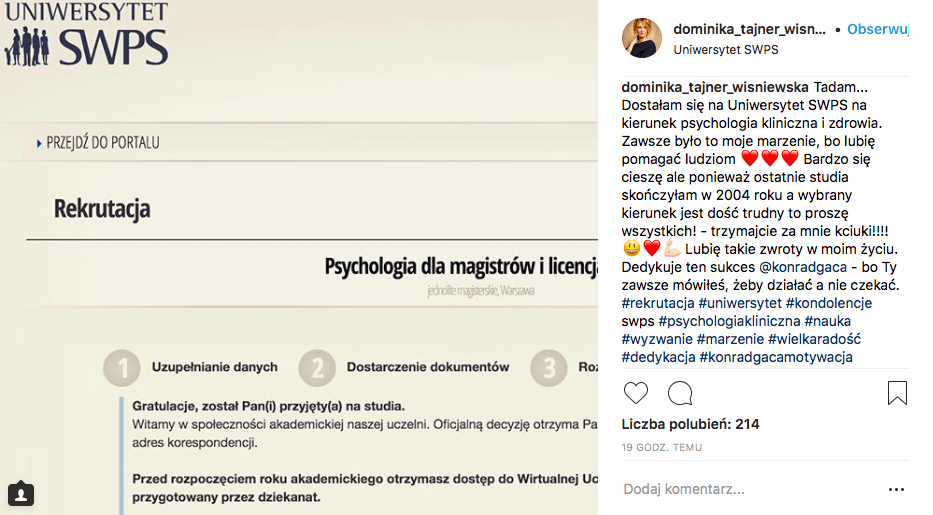 Żona Wiśniewskiego, Dominika Tajner-Wiśniewska