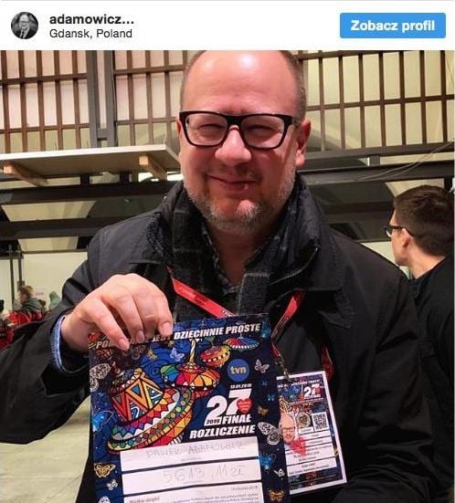 Paweł Adamowicz Instagram