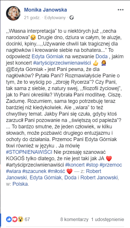 Robert Janowski żona pikio.pl