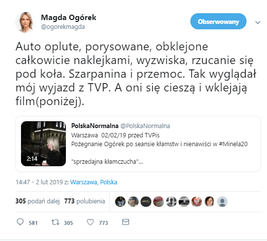 Magdalena Ogórek zaatakowana