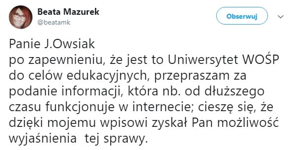 beata mazurek jurek owsiak